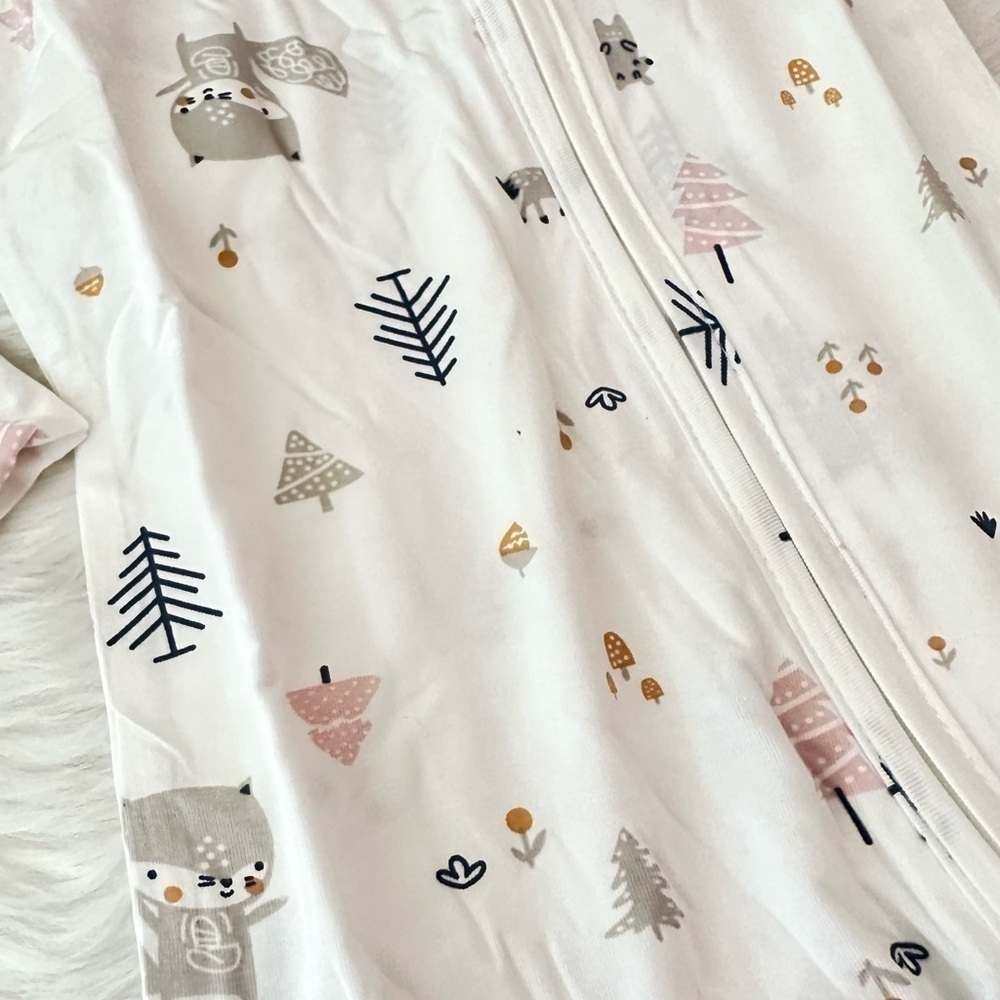 STAINF | 🐿️ Bamboo Convertible Zip Forest Friends Romper - Picture 4 of 6